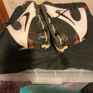 Nike Black and White Sneakers with Red Details